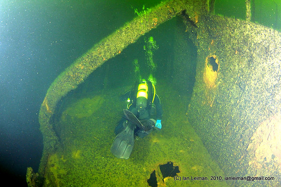 you can swim through and under the life boat launches