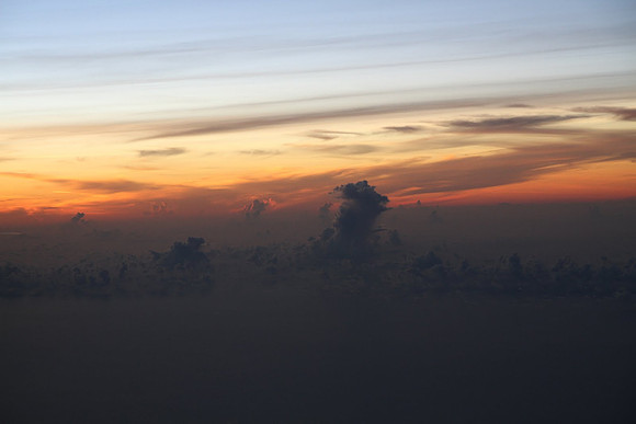 sunrise over the Banda Sea, approaching Ambon