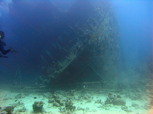 The wreck of Ghiannis "D" at Abu Nuhas, the stern from bottom (20 m deep)
