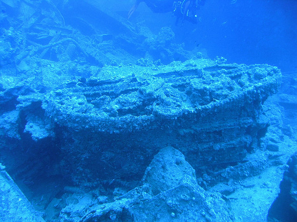 Wreck of S/S Thistlegorm, tanks at rear