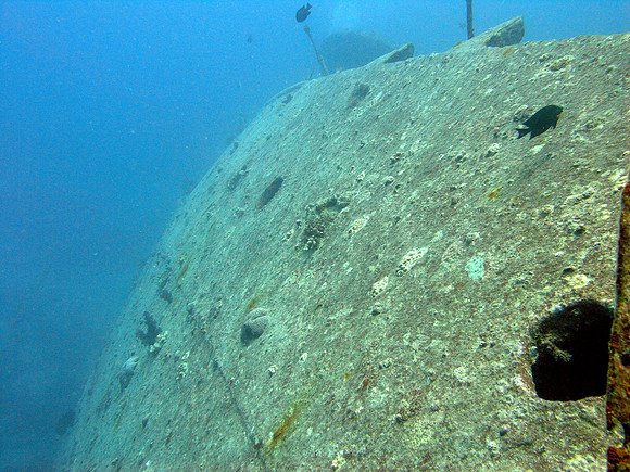 Wreck of S/S Thistlegorm, the remaining intact part of starboard stern