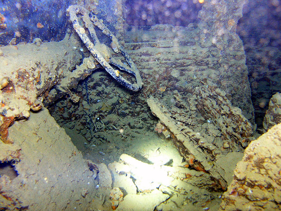 Thistlegorm, truck inside, a steering wheel that has not yet been stolen