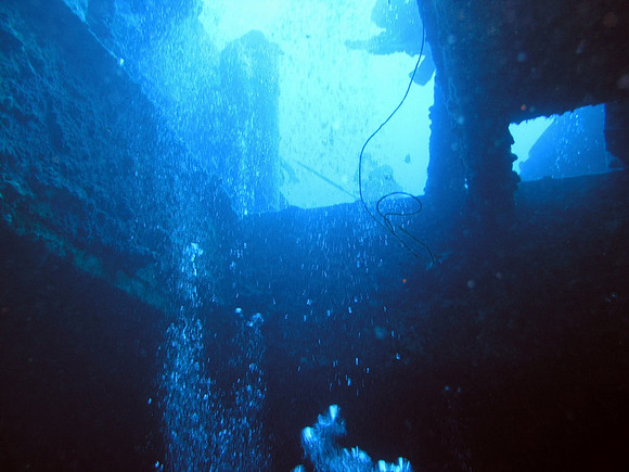 Thistlegorm, looking up from cargo hold no 2