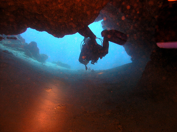 Umm Gamar, the cave inside the reef at depth of 27 m