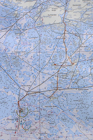 Eivorin reitti: Pärnäs, Nötö, Aspö, Jurmo, Utö. Neljä tuntia merellä