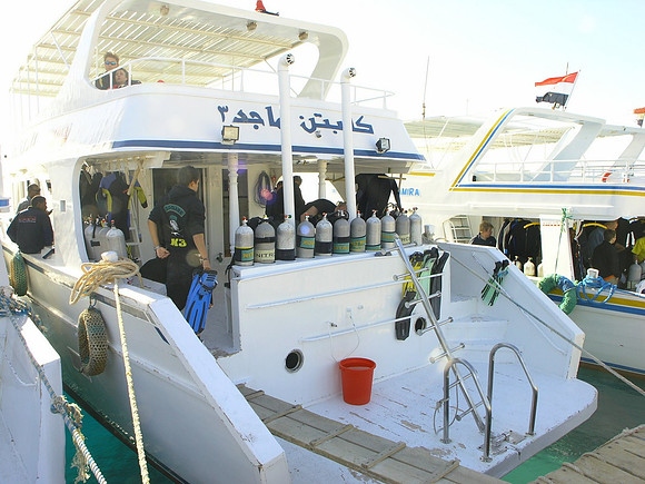 "Captain Magued 3", one of the Colona Diver's day boats