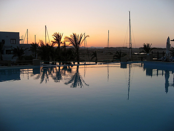 Sunset at the harbour hotel pool on last night